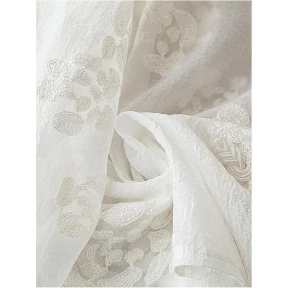 Women's Floral Embroidered Boho Tops Peasant Blouses Long Sleeve Shirts - Picture 5 of 5